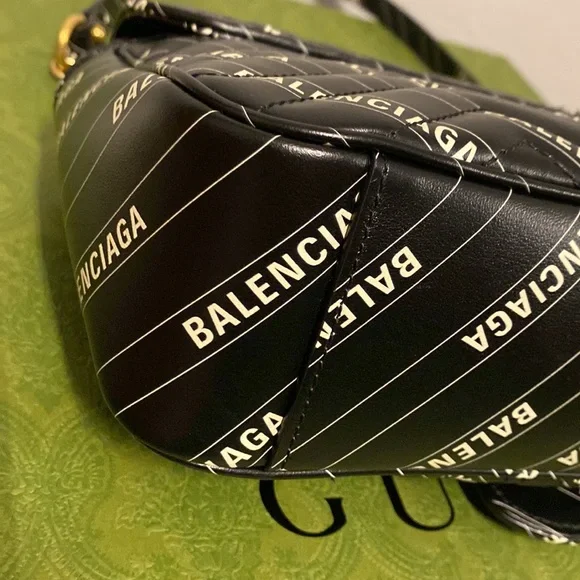 Gucci Hacker Project Limited Edition Balenciaga Print Leather Marmont GG Bag - Picture 14 of 15